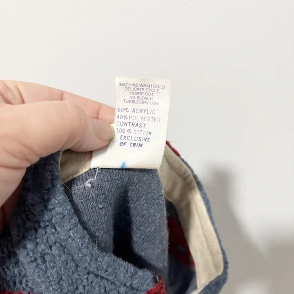 Hartstrings Boys Blue and Red Fleece Vest with Toy Truck Pattern Size 24M Vtg - Picture 9 of 9